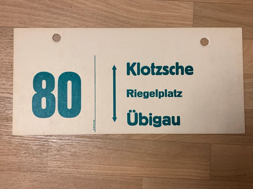 Seitenschild Straßenbahn/Bus Pappe Dresden aus DDR-Zeiten in Dresden