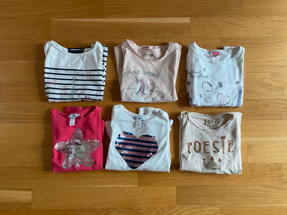 Paket Langarmshirts Mädchen Gr. 116 Glitzer Zara Okaidii in Frankfurt am Main