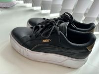 Damen Puma Leder Sneaker Plateau Gr. 40 schwarz/gold/weiss Baden-Württemberg - Simmozheim Vorschau