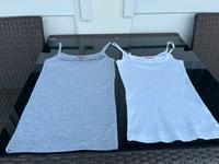 ☀️ Esprit,Damen  Spaghetti Top,S grau weiß Bayern - Karlsfeld Vorschau