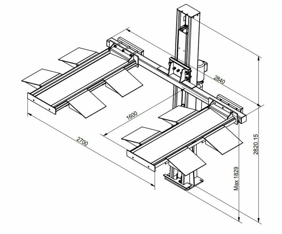 1 Säulen Bühne für Quad-Motorrad als Hebebühne oder Parklift in Ludwigsau