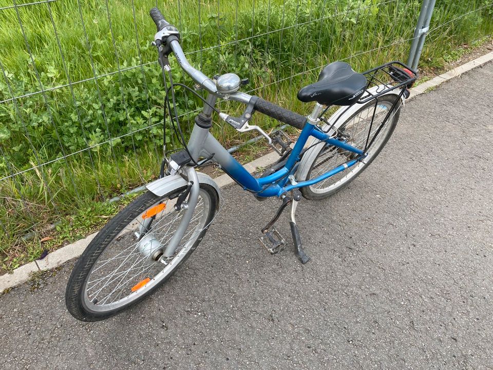 Fahrrad Kinder, 24 Zoll, 7 Gang, blau-silber in Heppenheim (Bergstraße)