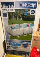 Bestway Pool 4.88mx2.44mx1.22m mit Sandfilterpumpe & Poolzubehör Duisburg - Hamborn Vorschau