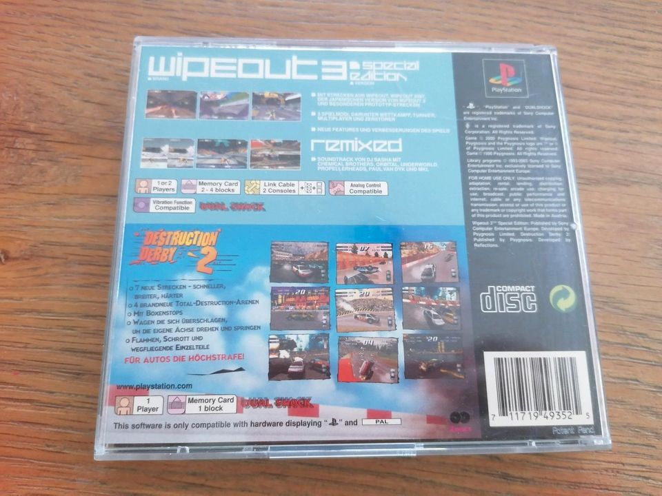 PS1 Wipeout 3 Special Ed. + Destruction Derby2 2in1 in Garbsen