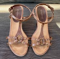 VICENZA Sandalen Keilabsatz Leder Damen braun Gr.38 Bayern - Füssen Vorschau