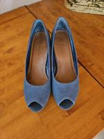 Tamaris Peep toes Pumps blau, Größe 39 echtes Leder Hessen - Sontra Vorschau