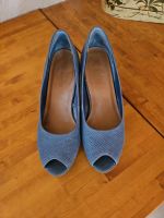 Tamaris Peep toes Pumps blau, Größe 39 echtes Leder Hessen - Sontra Vorschau