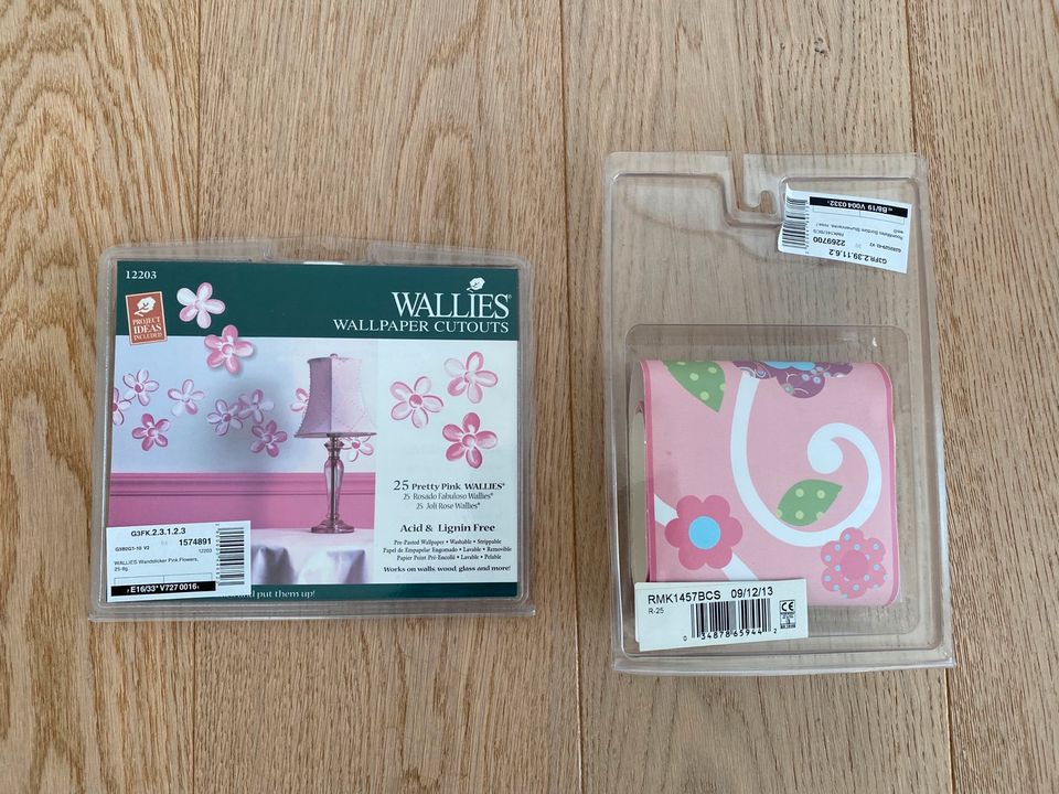 NEU Wandsticker + Bordüre Blumen Ranken Basteln Kinderzimmer rosa in Adendorf