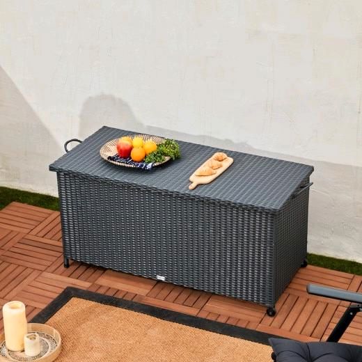 CASARIA Polyrattan Auflagenbox in schwarz 122x56x61cm in Blieskastel