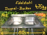 Edelstahl - Doppel - Becken - Breite 80cm * Tiefe 60cm - 4,75kg Niedersachsen - Lemgow Vorschau