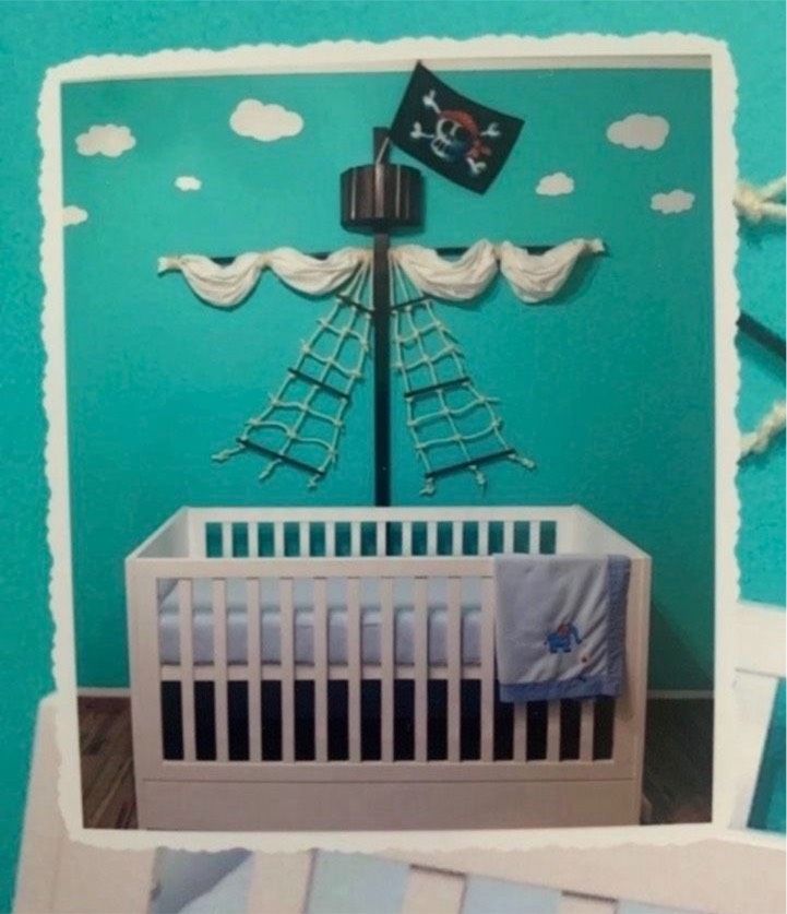 ☘️ Piratenmast Bett WandDeko Kinderzimmer Junge Piratenzimmer in Dorsten