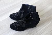 Stiefeletten Boots / Gr. 40 / schwarz silber Nieten Samt / Görtz Nordrhein-Westfalen - Recklinghausen Vorschau