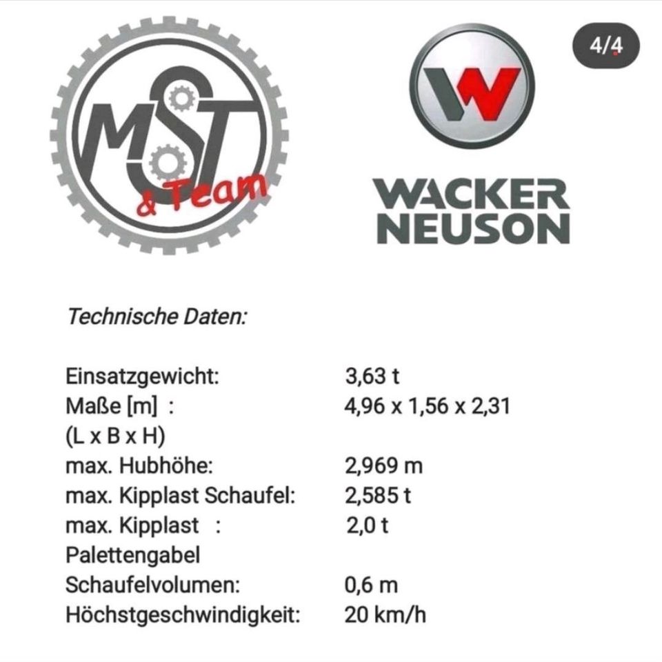 Radlader Wacker Neuson WL 36 *Mietgerät* in Ochtrup