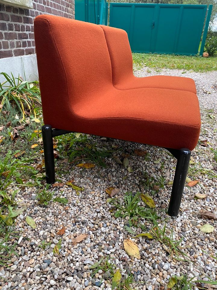 Vintage 2 Sitzer Sofa Couch von Fröscher Orange 70er / 80er in Goch