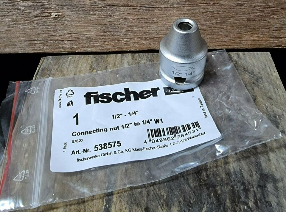 FISCHER - Reduzierstück 1/2" zu 5/16" + 1/4" Bitaufnahme Adapter in Petkus