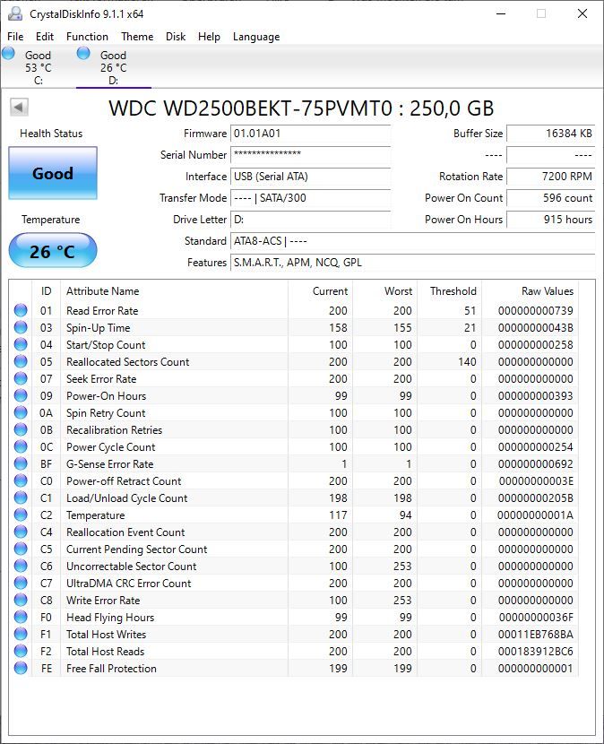 Western Digital 250GB 2,5" 2,5 Zoll HDD Festplatte WD WDC in Öhringen