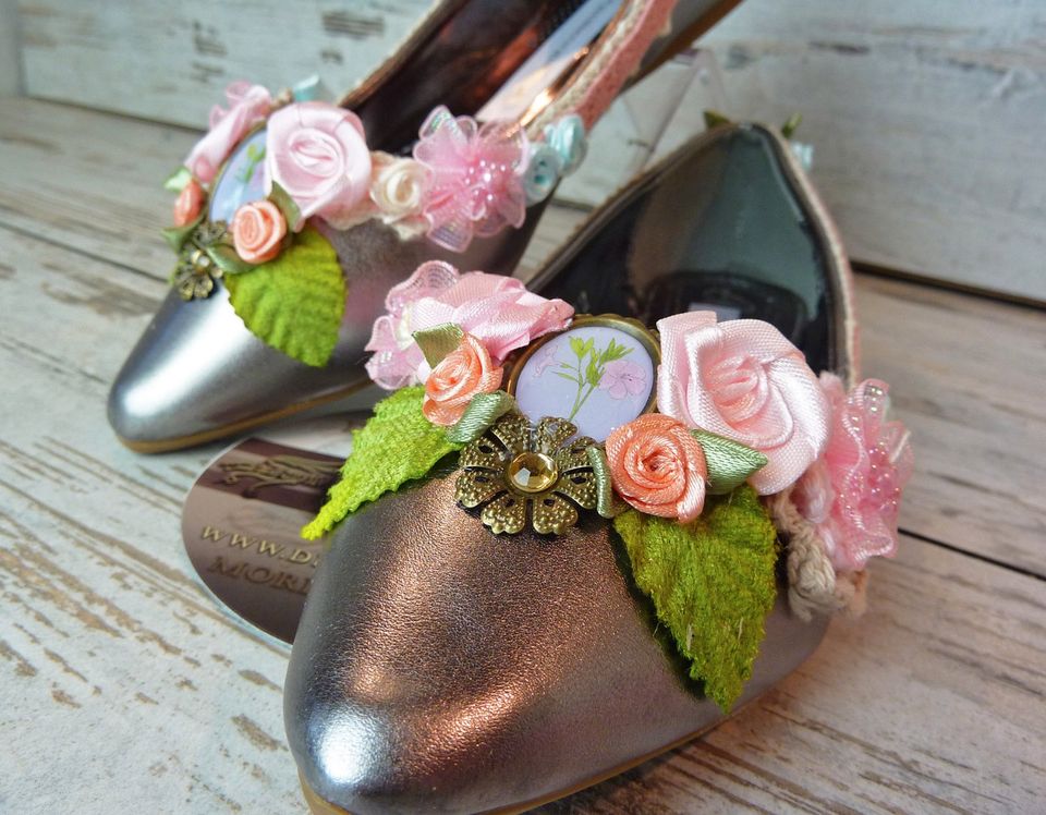 Ballerinas Märchenbraut Vintage Hippie Boho Unikate Metallic 37 in Langenselbold