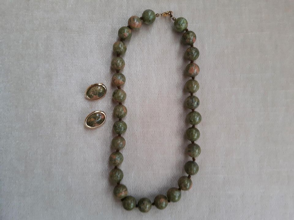 Kette Halskette und Ohrringe Edelstein Unakit grün braun in Herzogtum  Lauenburg - Mölln | eBay Kleinanzeigen ist jetzt Kleinanzeigen