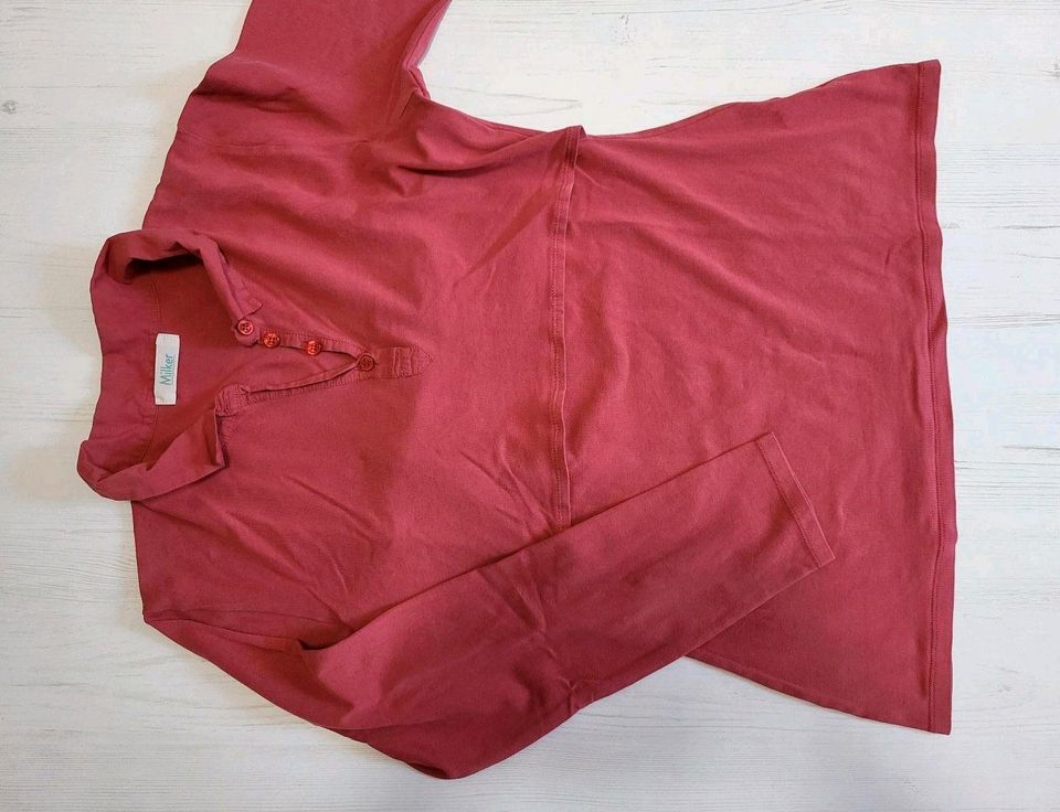 Umstandsshirt Stillshirt Langarm Poloshirt Gr. L Milker rot in Haibach Unterfr.