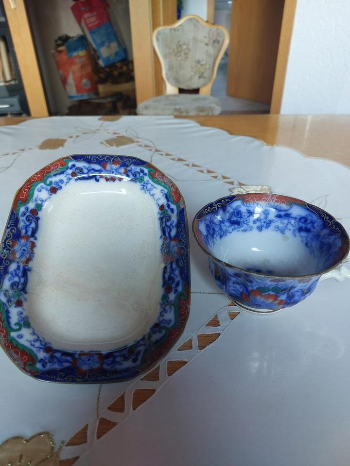 Seltene Tasse und Tellerbeschädigt Wedgwood Jahr 1795 England in Mannheim