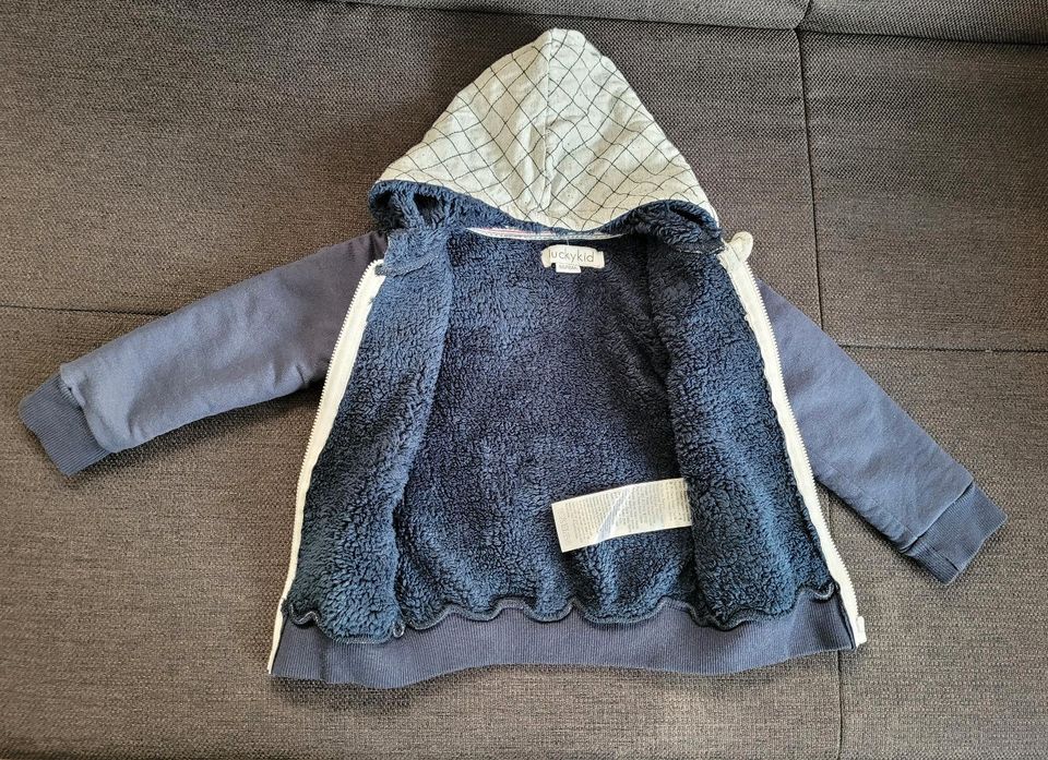 Sweatjacke * Plüschjacke * Weste mit Teddyfutter * Größe 86 * in Ettlingen