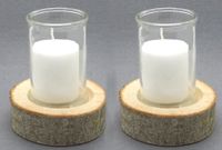2 Windlichter inkl. Kerzen aus Holz und Glas Schleswig-Holstein - Ammersbek Vorschau