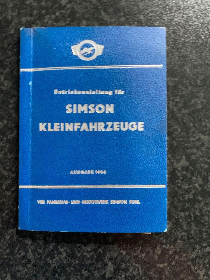 Betriebsanleitung+Garantieheft Simson Spatz, Ausgabe 1966 in Grevesmuehlen