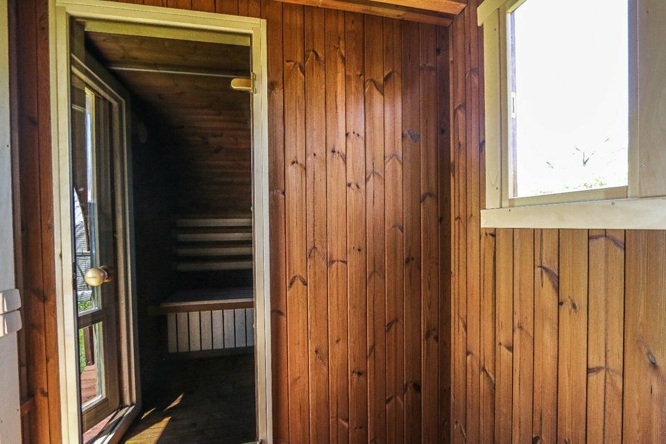 Fasssauna Thermoholz LUX 3,50x2,30 Fass Sauna OVAL Gartensauna in Stuhr