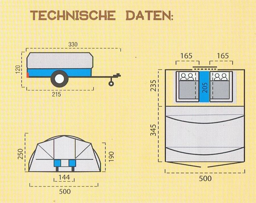 Raclet Trigano Cheroky / Deichselbox + Fahrradträger / 100 km/h in Elchesheim-Illingen