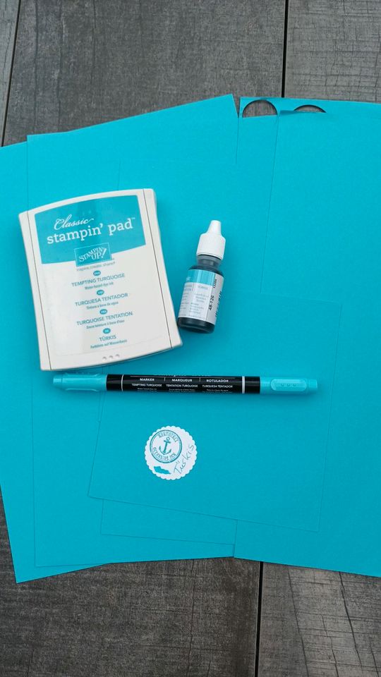 Stampin up * Türkis * Stempelkissen Marker Farbkarton Blau in Norden