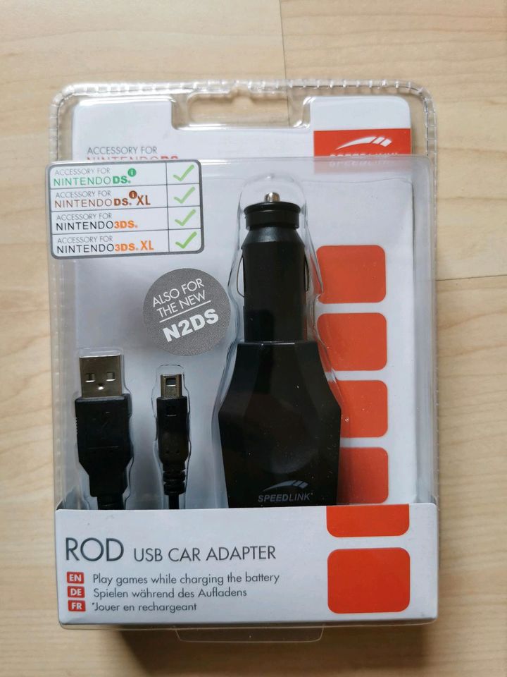 Speedlink ROD USB Autoadapter Nintendo Switch KFZ-Adapter, 150 cm, Auto-USB-Ladegerät  für den Anschluss am Zigarettenanzünder