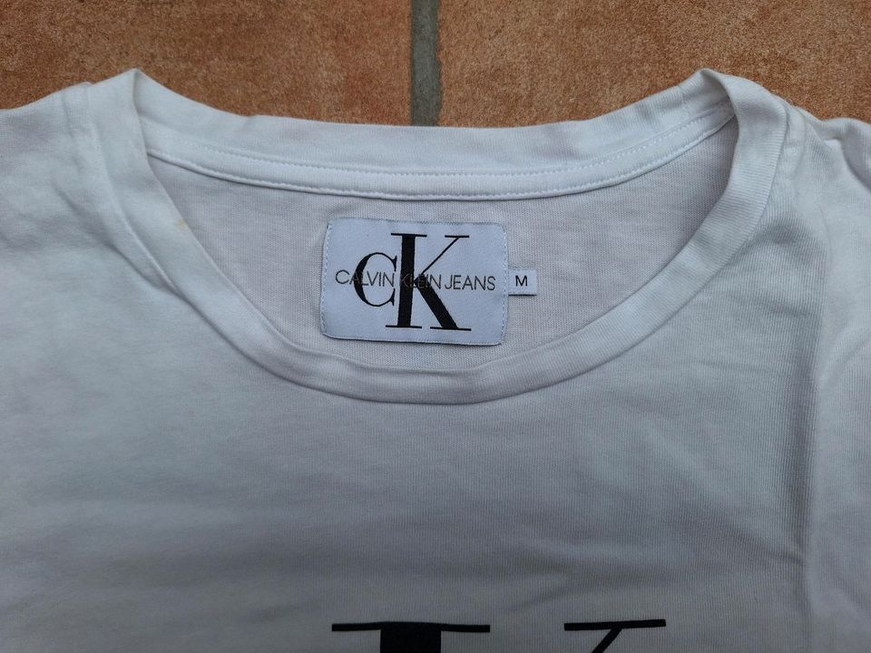 T-Shirt,  Shirt, "Calvin Klein Jeans" Damen, Gr. M, weiss in Aßling