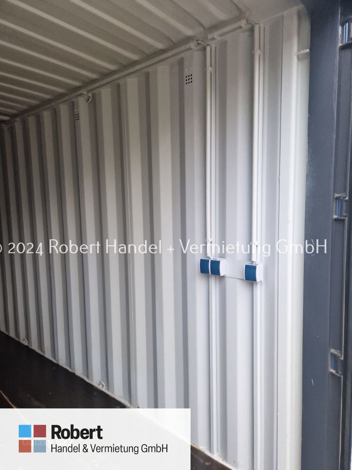 20 Fuß Lagercontainer, Seecontainer, Container, Baucontainer, Materialcontainer, Magazin, Regal, Licht, Starkstrom Strom in Samern