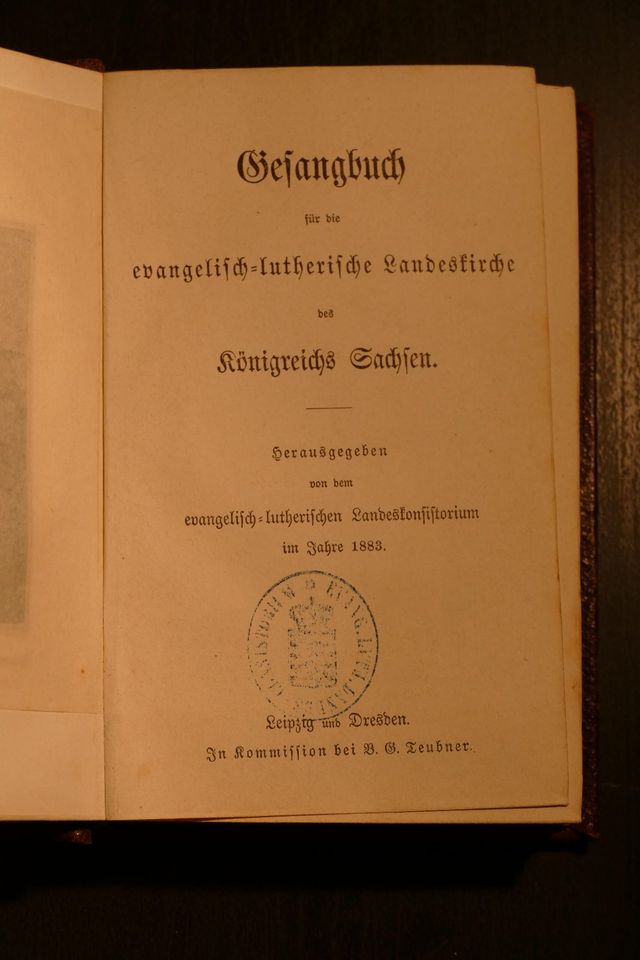 Gesangbuch Königreich Sachsen 1883 in Crailsheim
