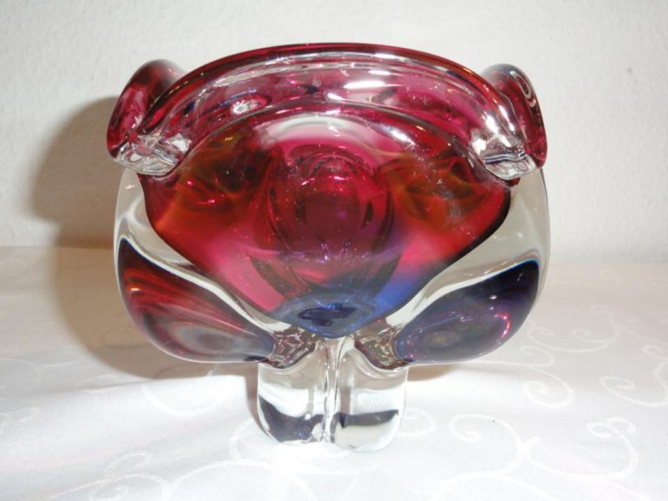 Glasschale Schale Glas massiv 60er 70er Space Age rot lila pink in Berlin