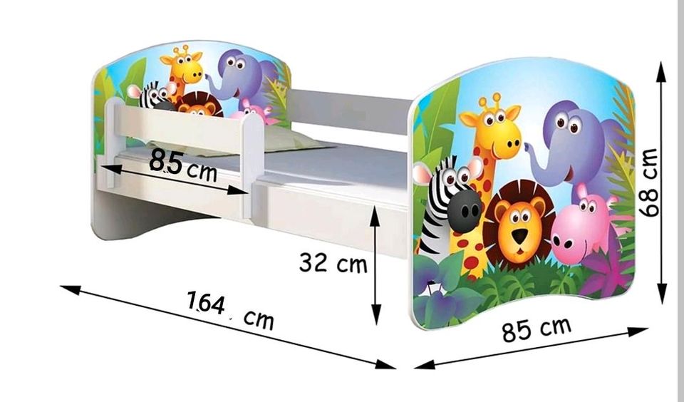 Kinderbett mit Motiv 0,80x1,60 m in Haselbachtal