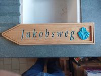 Handgeschnitztes Schild Jakobsweg Güstrow - Landkreis - Warnow Vorschau