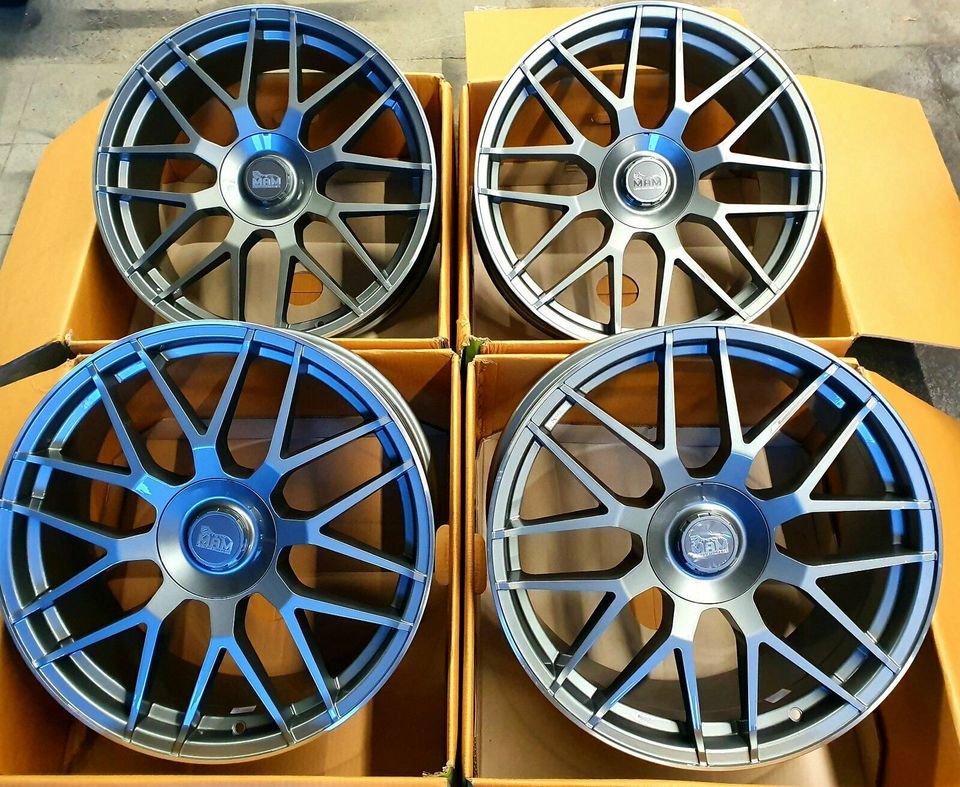 4xNEUE MAM GT1 Felgen 8,5x19 ET45 19Zoll 5x112 VW/Audi/Seat/Skoda in Krostitz