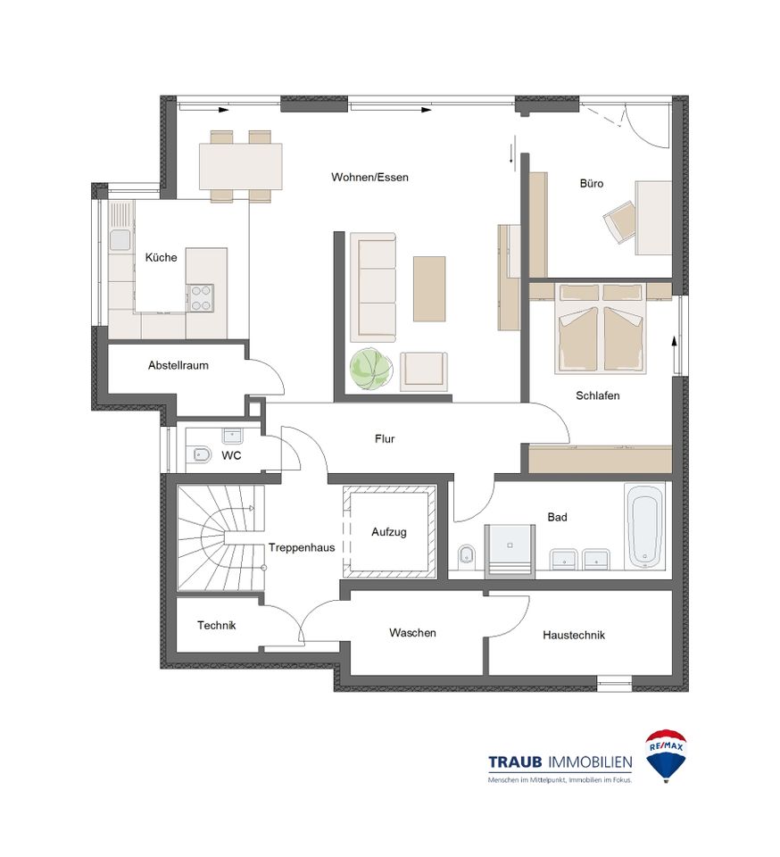 Exklusiv.Urban.Leben.  Luxuriöse 3,5-Zimmer-Wohnung mit riesigem Garten in Waiblingen in Waiblingen