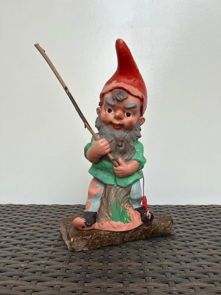Heissner Vintage Gartenzwerg 28 cm 941 Zwerg mit Angel in Kr. Passau
