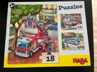 Puzzle Haba - 3 Puzzle Motiv Feuerwehr Polizei Rettungswagen Bayern - Bonstetten Vorschau