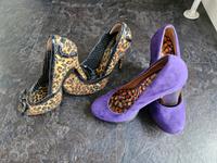 Highheels Pumps Stilettos Blockabsatz Gr. 38 39 leo lila Bayern - Bayreuth Vorschau