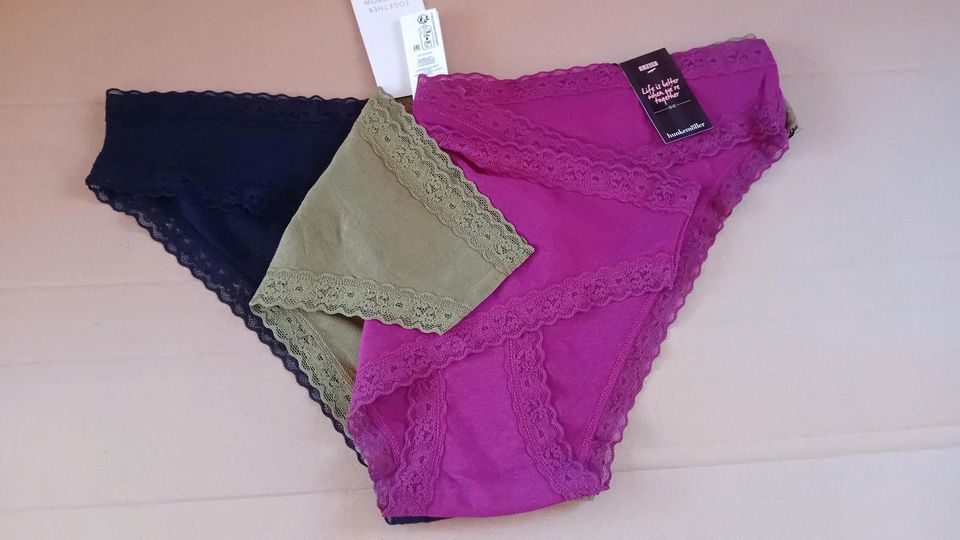 Hunkemöller Slip 3er Pack schwarz grün magenta in Schwalbach a. Taunus