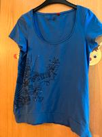 Esprit Shirt blau schwarz Glitzersteine beidseitig Gr L 40-42 Hessen - Rodgau Vorschau