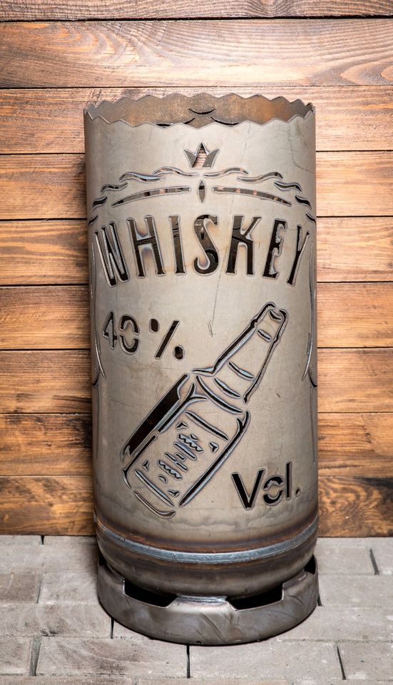 Feuerkorb Whiskey Gasflasche