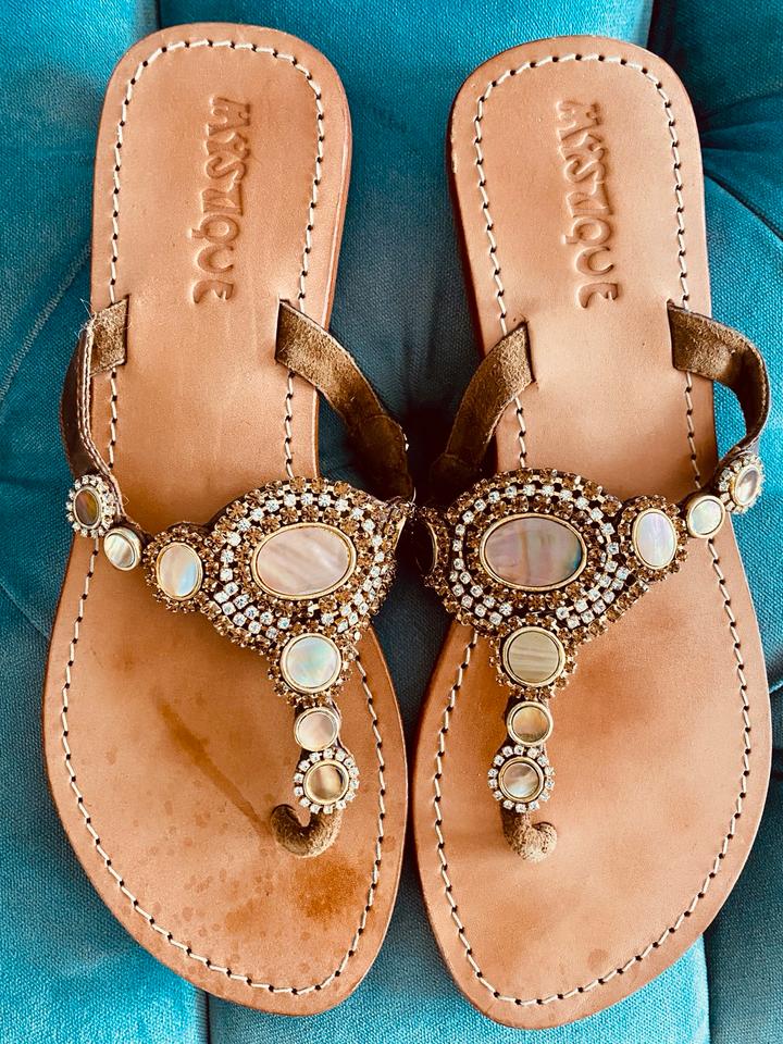 Exklusive Mystique Leder Sandalen St. Tropez Capri Gr. 40 in Gauting