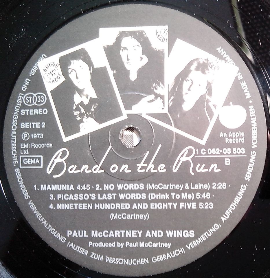 Vinyl Pop Rock LP Wings Band On The Run DE 1973 in Berlin