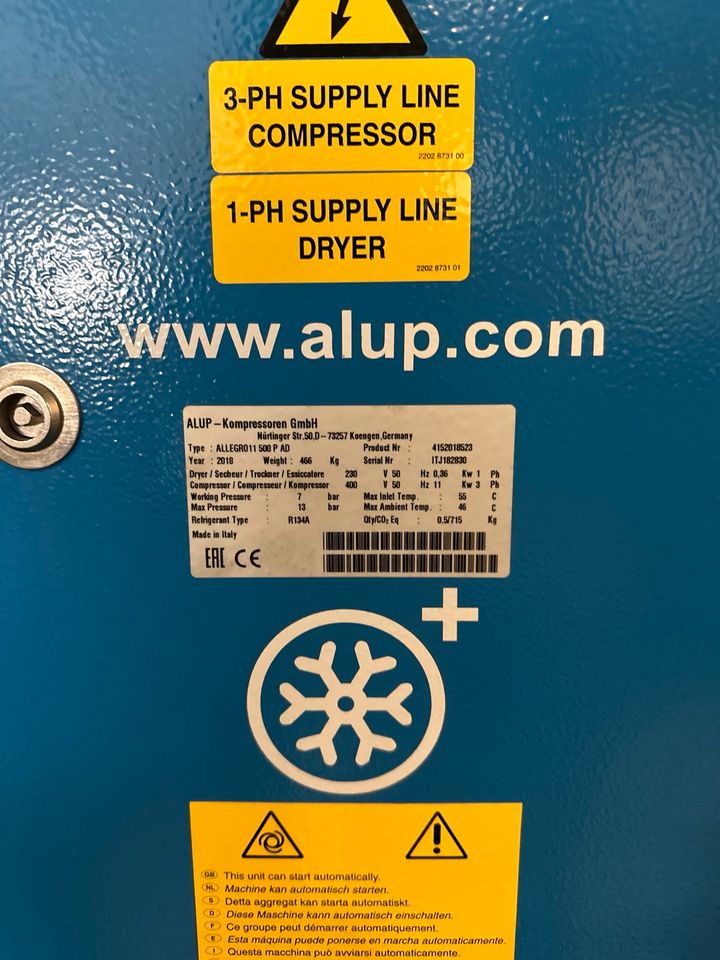 Schraubenkompressor ALUP Allegro 11 Bj. 2018 MADER NEUWERTIG in Althengstett