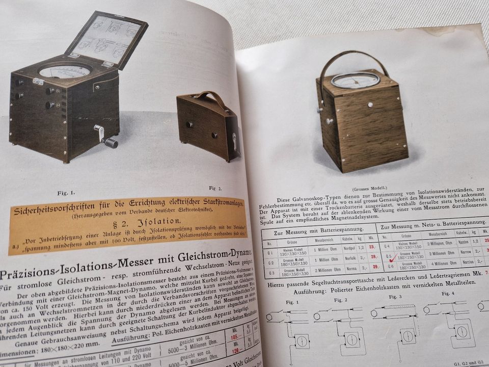 Katalog Abrahamsohn Berlin Elektrische Messinstrumente um 1910 in Kurort Seiffen