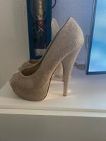 Gold Glitzer high Heels 38 Peep toes Schuhe Walle - Utbremen Vorschau